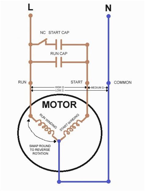 cap start cap run motor wiring diagram 